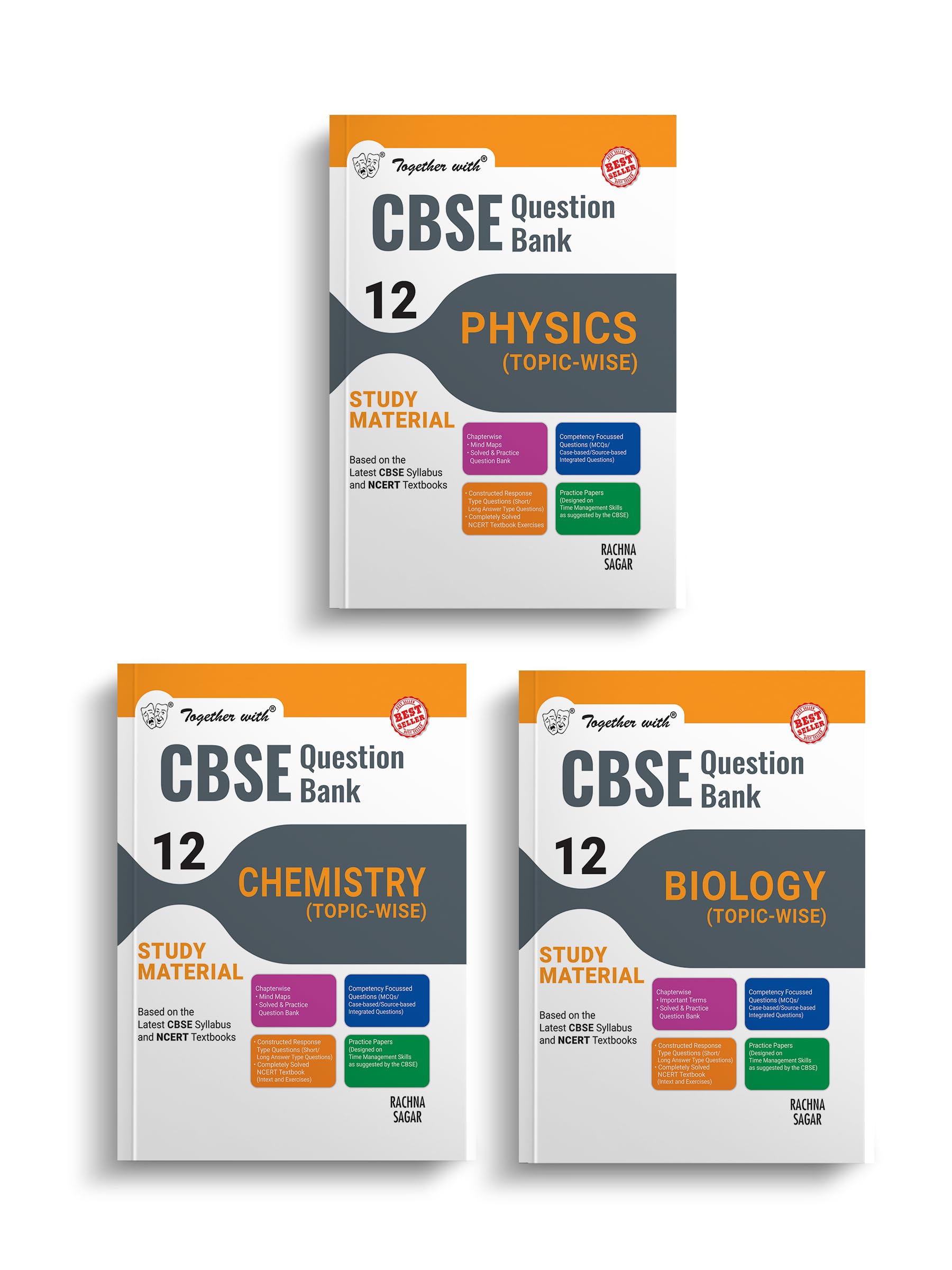 Together with CBSE Physics, Chemistry, Biology Class 12 Question Bank Exam 2025 (Set of 3 Books) (Chapterwise & Topicwise)