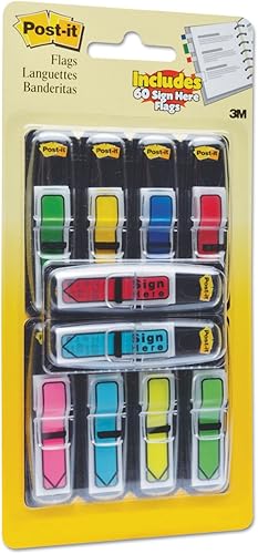 Miniatura 2 de Post-it Banderas de flecha de 1/2 pulgada, ocho colores surtidos, 250 unidades (684VAD2)
