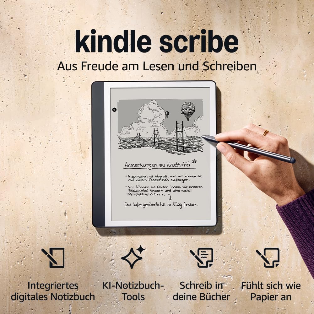 Amazon Kindle Scribe (16 GB) &ndash; Neuartiges Display mit gleichm&auml;&szlig;igem Rahmen...