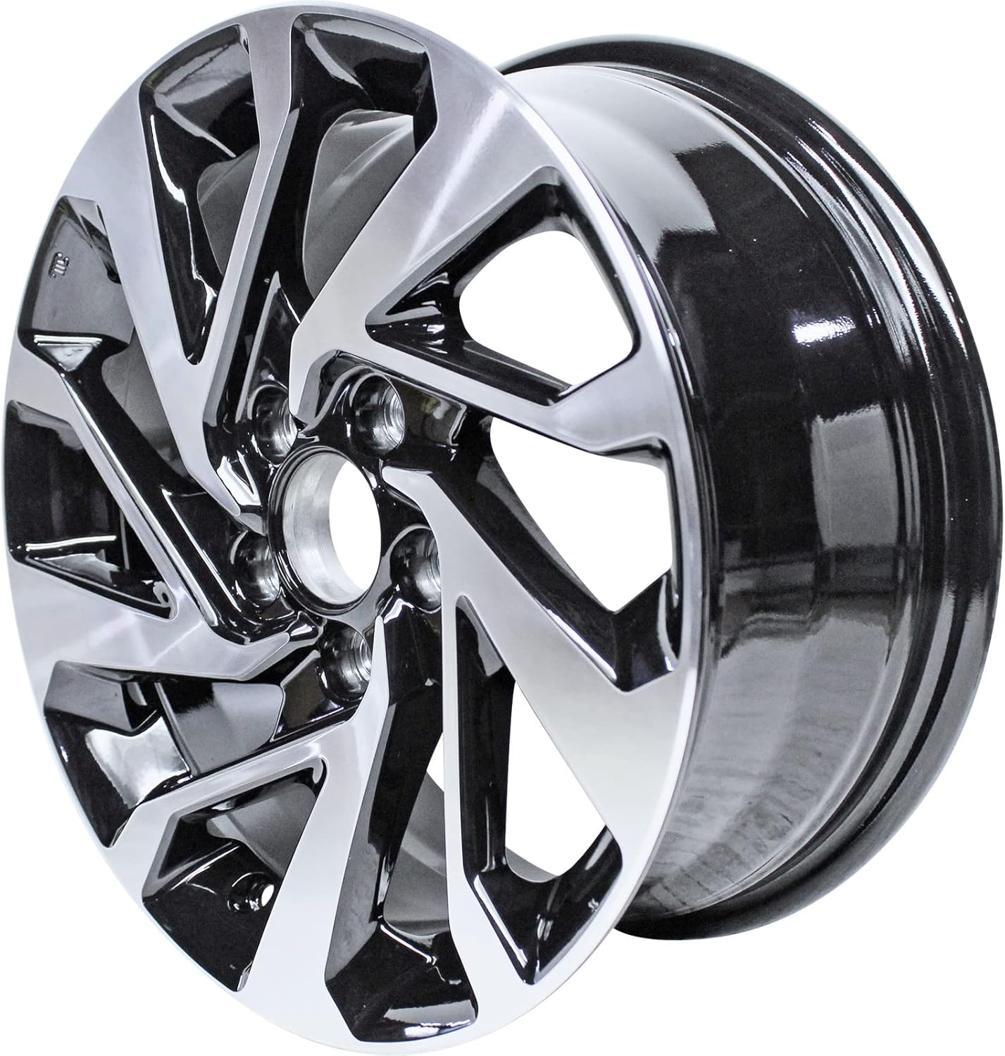 Factory Wheel Replacement New 16x7" 16 Inch Machined and Black Aluminum Alloy Wheel Rim Fits Honda Civic 2016 2017 2018 2019 2020 | ALY64095U45N | Direct Fit - OE Stock Specs