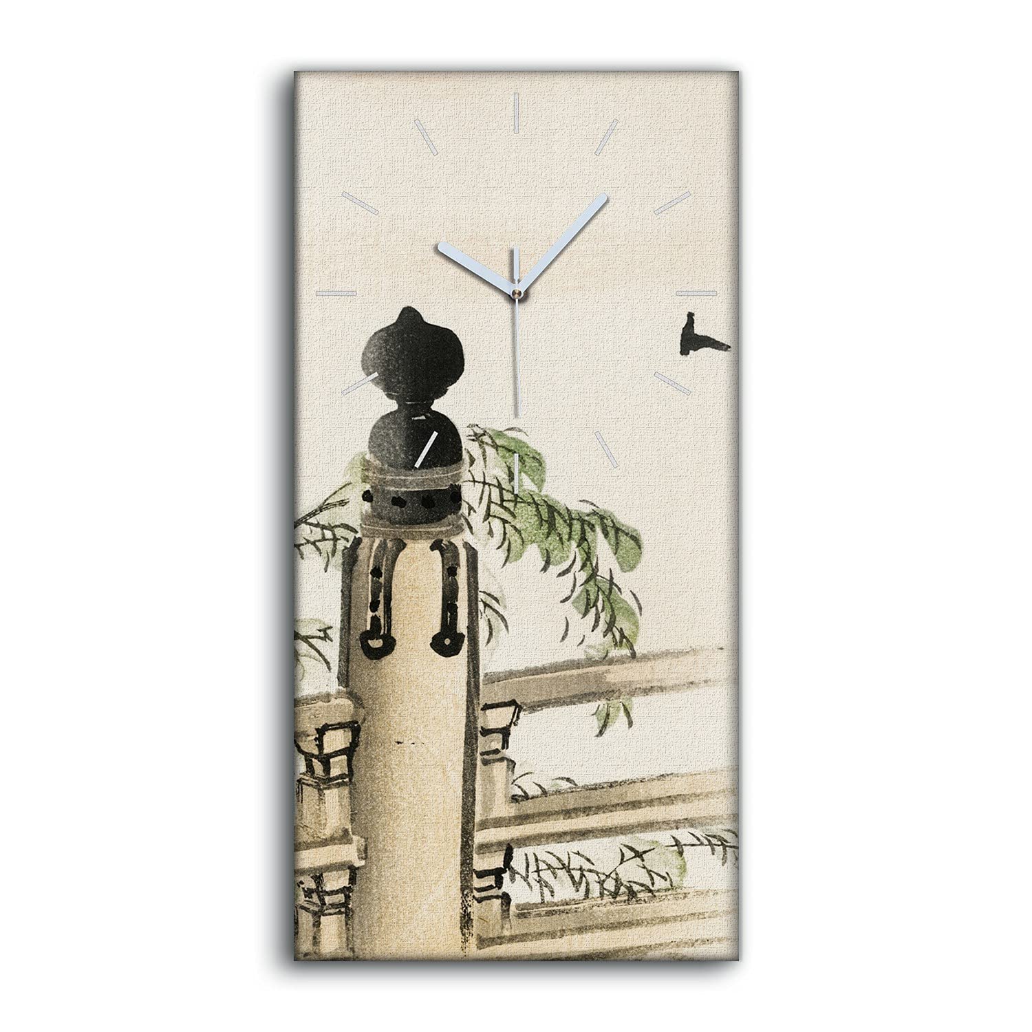 Horloge sur Toile Décoration Salon et Chambre Design Moderne Branche Asiatique