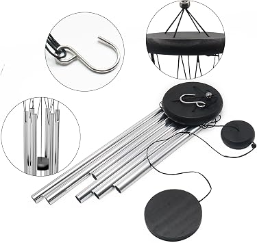 Wind Chimes for Outdoors 6 Aluminium Alloy Tubes Wind Chimes for Garden Balcony Outdoor Hanging Metal for Outdoor Home Decoration Gifts