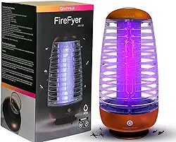FireFyer Mata Mosquitos Elétrico recarregável - 1600 V LED Luz UV - Silenciosa e à Prova d'Água - Uso Interno e Externo - Controle Remoto - Captura com Substância Atrativa