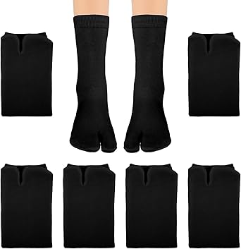 thumbnail image 2 of KALIONE 6 Pairs Flip Flop Socks, Elastic Tabi Socks Cotton Split Two 2 of 12