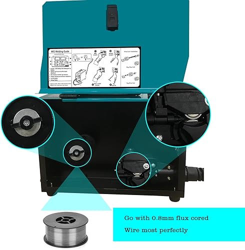 Miniatura 7 de TTAMPLAR Soldador MIG - 135AMP 110V y 220V Voltaje Dual 4 en 1 Flux MIGalambre sólidoStick ARCLift TIG Gassoldadura sin gas, IGBT Inverter Soldadora