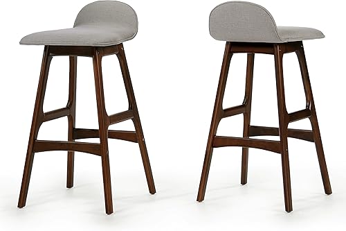 Christopher Knight Home Taburetes de bar de tela Anatoli, juego de 2 piezas, gris claro disponible en Yaxa Peru