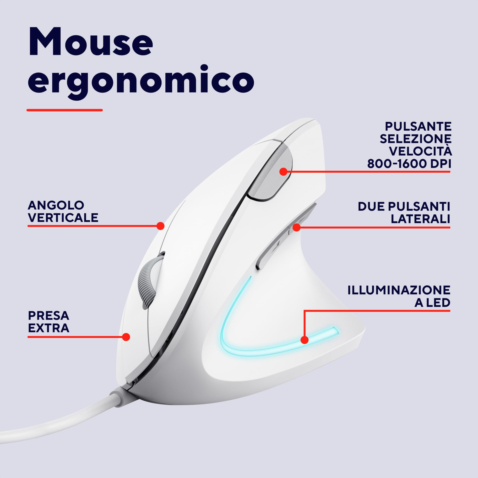 Trust Verto Ergonomic Mouse One Size