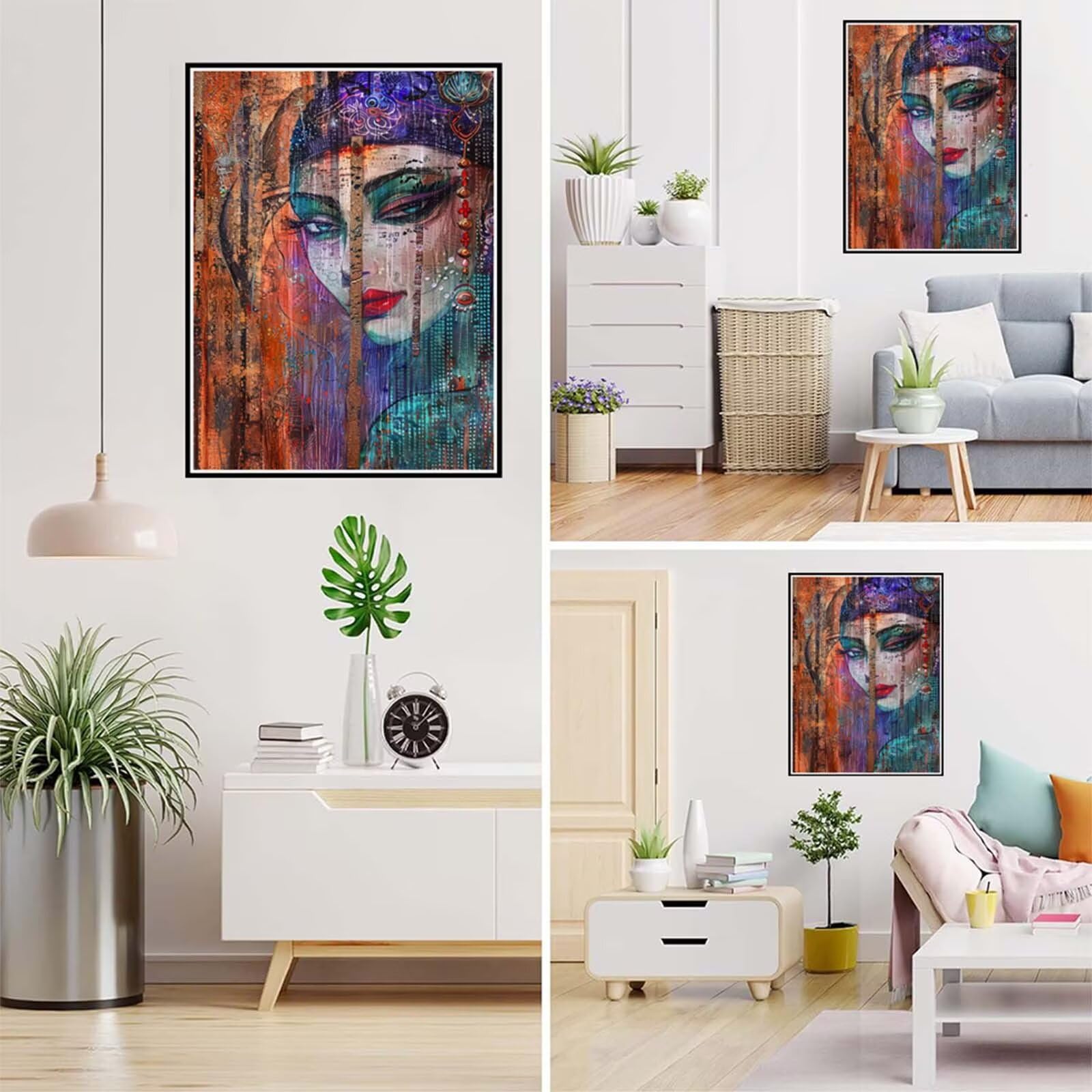 Diamond Painting Blume Malen Nach Zahlen Erwachsene, 5D Diamant Painting Bilder Frau Diamond-painting Mosaikherstellung Bastelset Kinder ab 6 Jahre, Deko Wohnzimmer, Mädchen Geschenke 70x100cm 6X-669