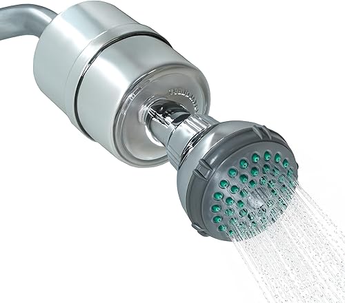 Filtro de ducha Crystal Quest con cabezal de ducha - Cromado - Filtración avanzada de múltiples etapas para agua más limpia - Elimina el cloro,