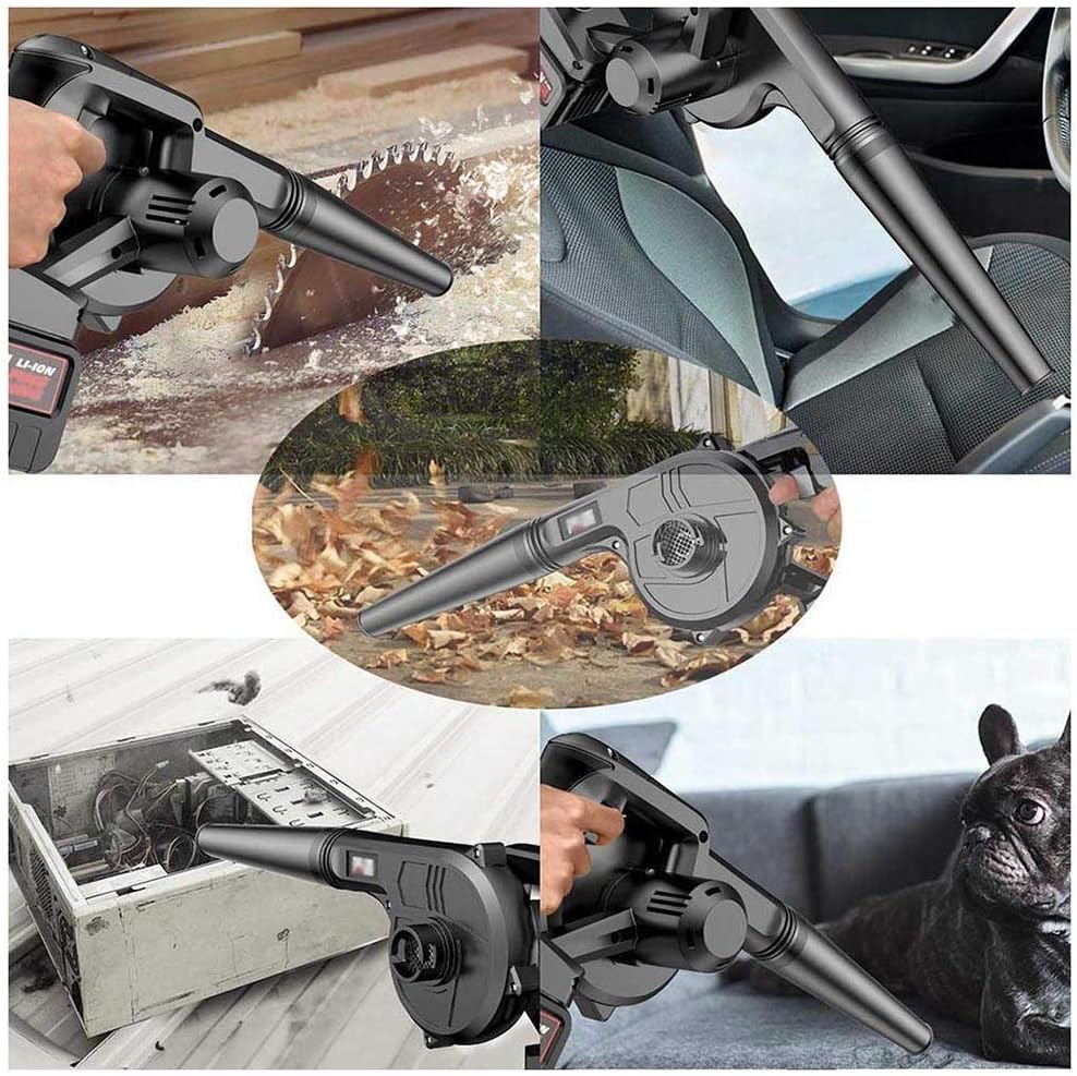 Convenient 3-in-1 Electric Leaf Blower, Garden Blower and Vacuum & Shredder Lightweight, 7-Speed Speed Regulation (Color : Dual Battery, Size : 44800H) TDF (Dual Battery 41800H)