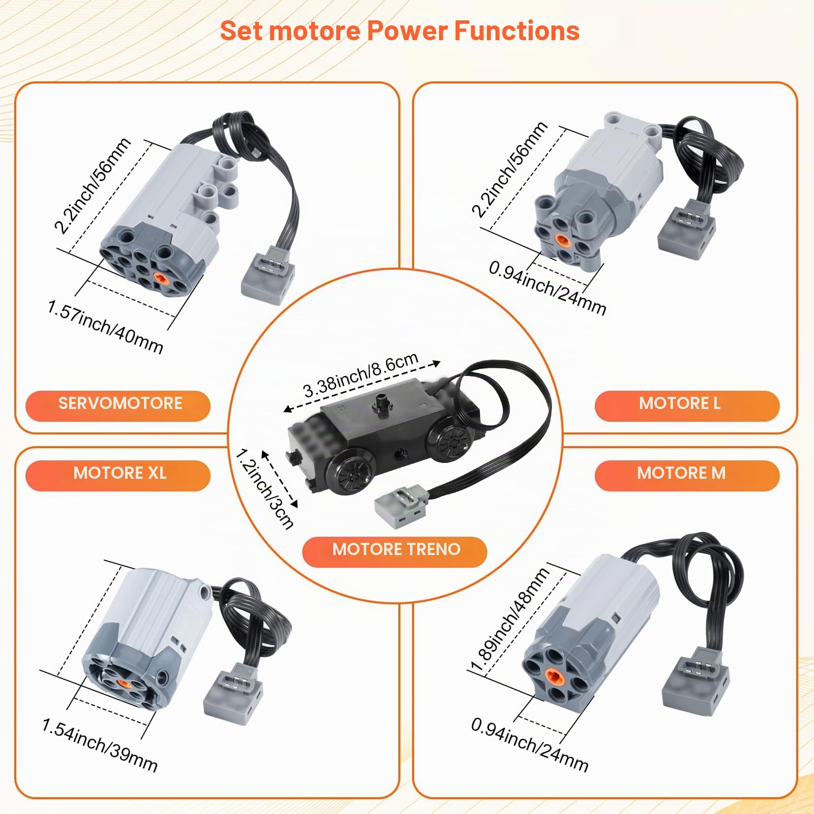 Motor Power Function Kit Binghe Set di 45 Motore Elettrico Giocattolo con Servomotore, M/L/XL Motore Elettrico, Motore di Allenamento, Telecomando 2,4 GHz, Scatola della Batteria, 2,4 G Ricevitore