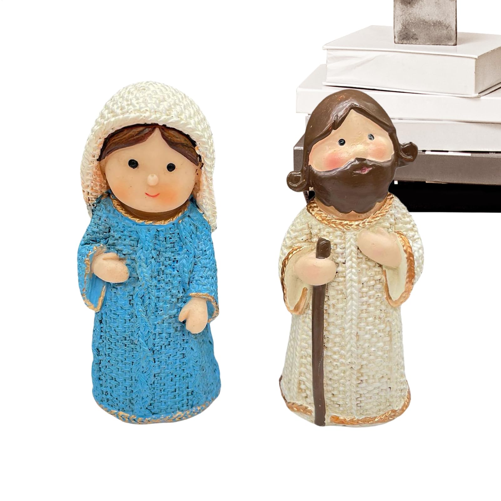Statue de Jésus Marie : sculpture religieuse pour salon et bibliothèque