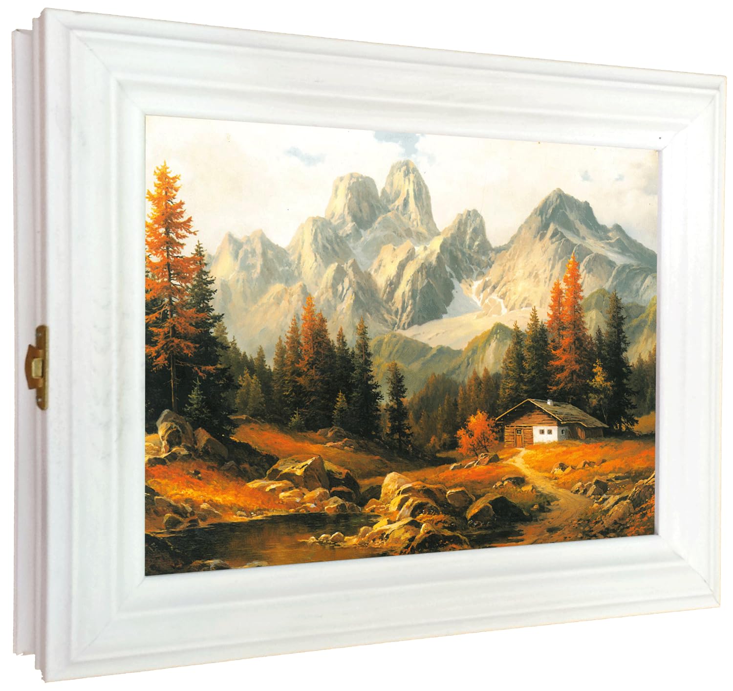 Schlüsselkasten aus Holz Hängeschrank mit Schlüsselbrett Wandorganizer für Schlüsselaufbewahrungm Schlüsselschrank Vintage-Optik Holzschlüsselbox