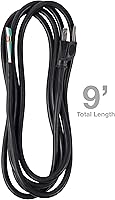 Vista 2 de PS913163 Cable para aparatos y herramientas eléctricas de 3 cables, 9 pies, 16 AWG, 13A/125V CA, 1625w, negro