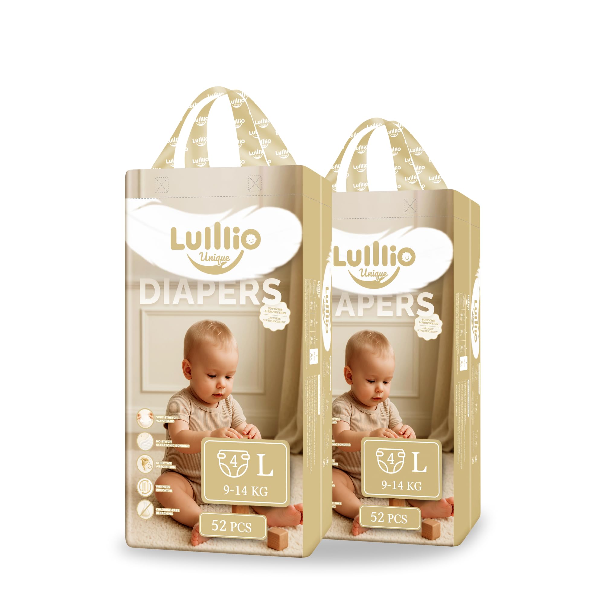Unique Windelhosen Größe L (9-14 kg) – Premium Höschenwindeln, Ultraschall-Bonding, Skin & Soft Bund, Anionen-Pflege, Chlorfrei (100)