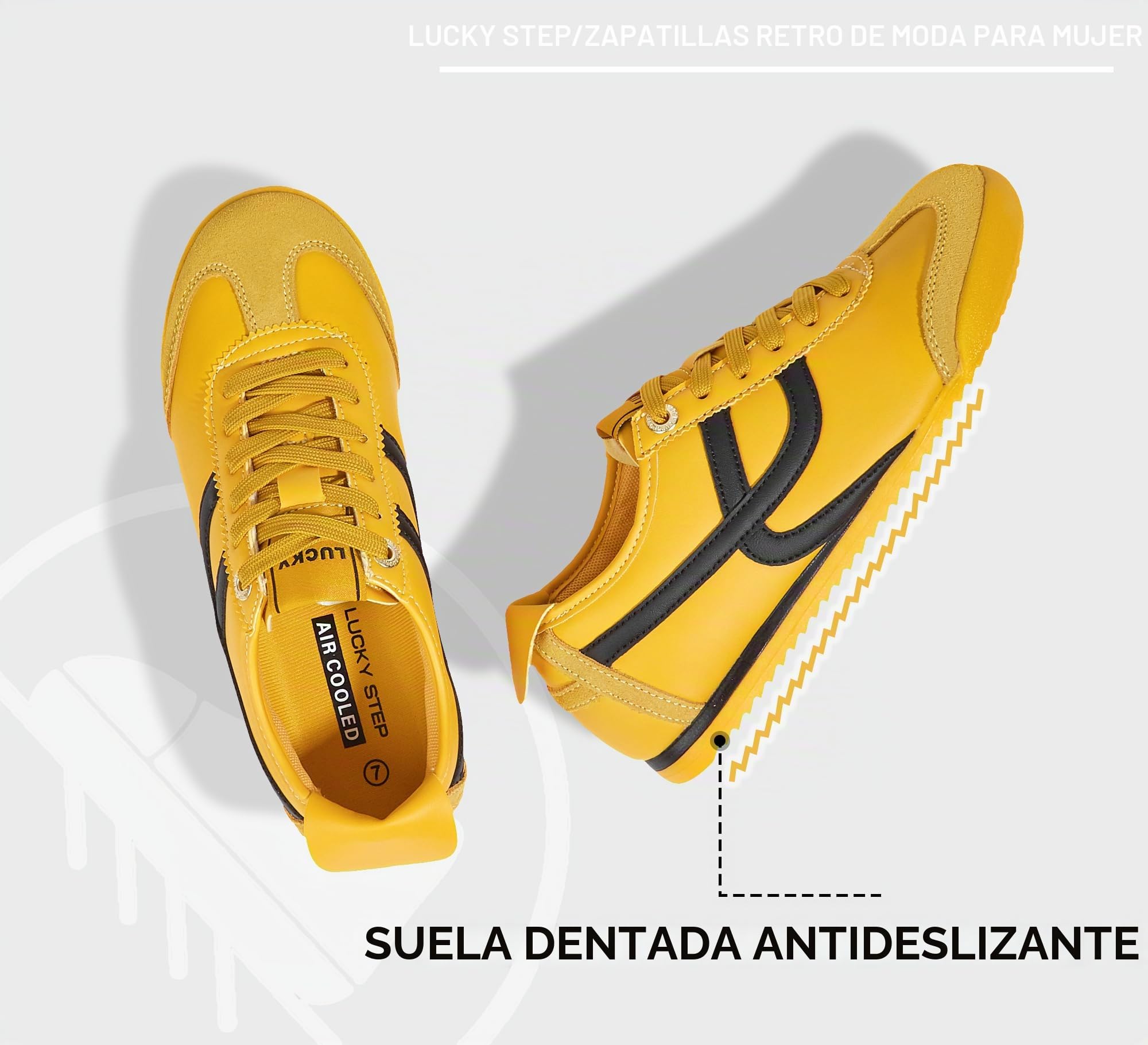 LUCKY STEP Zapatillas Ligeras Retro para Mujer - Diseño de Suela Fina Flexible y Malla Transpirable, Zapatos de Ocio para Caminar por la Ciudad y Hacer Deporte | Zapatillas ligeras para caminar, tenis, gimnasio, entrenamiento, clásicas, cómodas