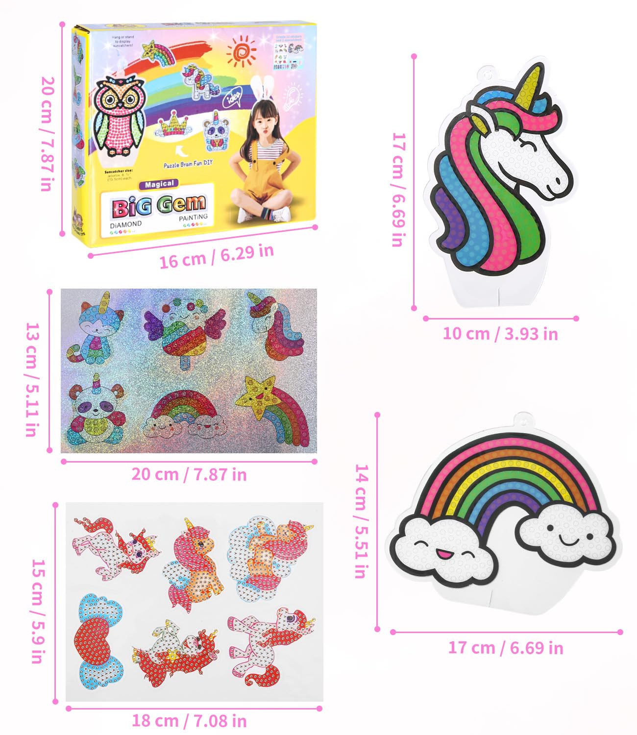 O-Kinee 30 Pegatinas 5D Diamond Painting Para Niños – Kits De Mosaico De Diamantes Fáciles, Ideales Para Principiantes Y Regalos Creativos