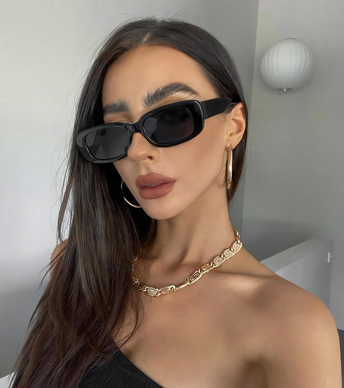 Matcheck 40 Pack Retro Rectangle Sunglasses Bulk Narrow Frame Glasses Wholesale Women Square Eyewear Party Favor Shades - Image 2