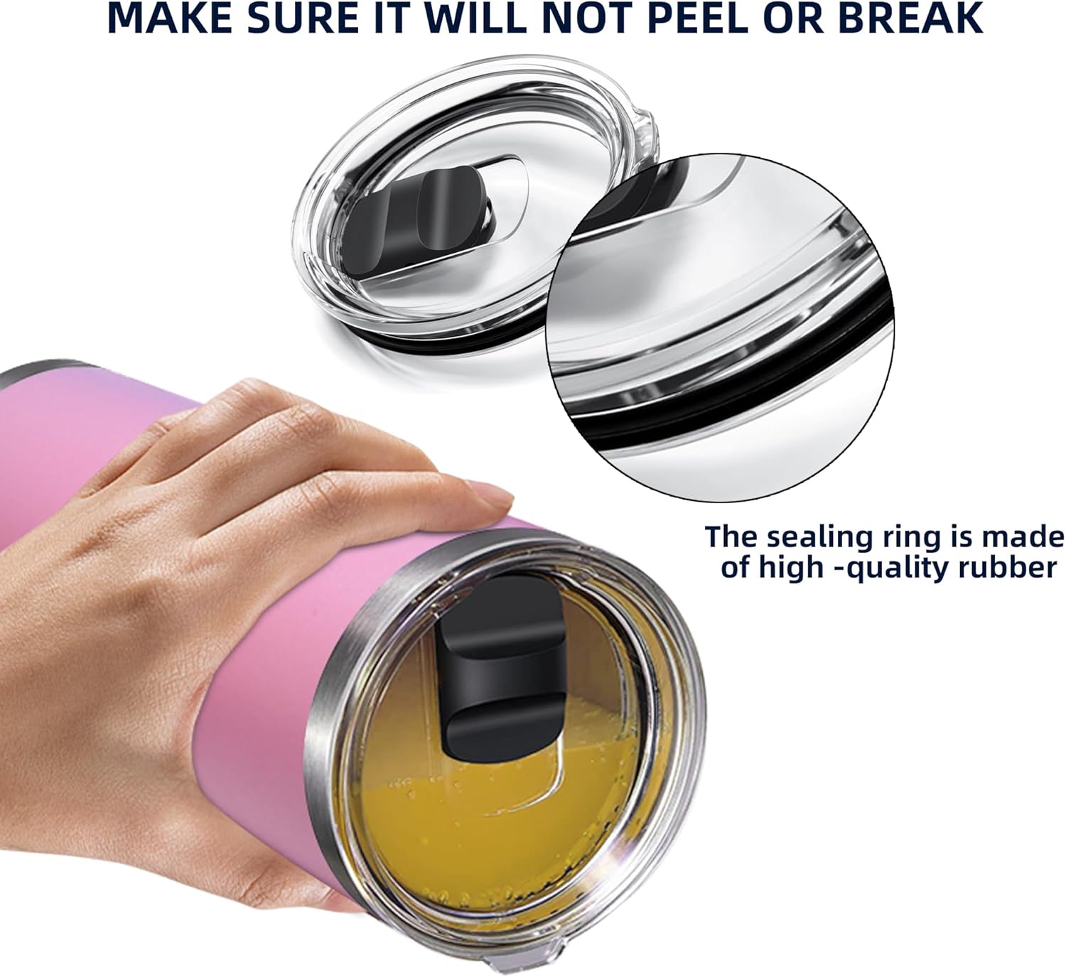 30 oz Tumbler Lid - Replacement Lid, Compatible for YETI 30/32 oz Tumbler, 14 oz Mug and 35/42 oz Straw Mug, Travel Spill-Proof Cup Lids Covers with Magnetic Slider Switch, BPA Free - Image 3