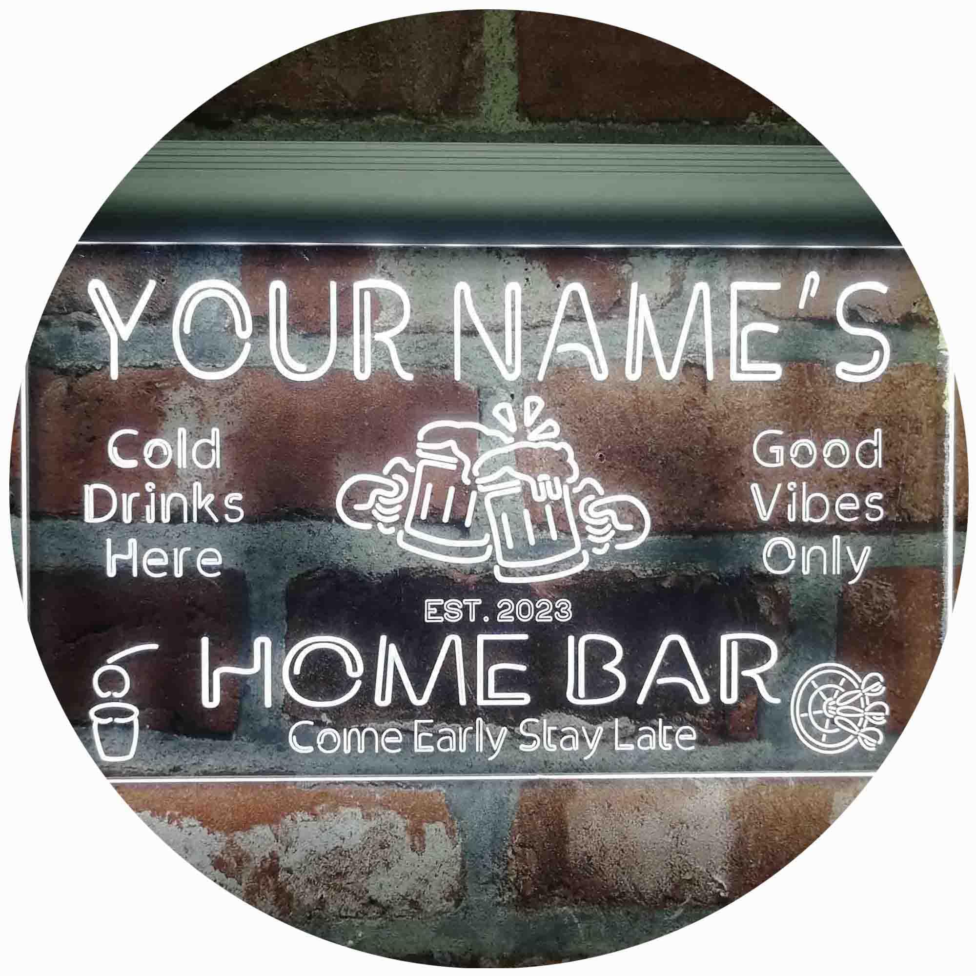 ADVPRO Personalized Your Name Custom Home Bar Beer Established Year Single Color LED Neon Sign 16 x 12 Inches st4s43-p11-tm-w — image 1