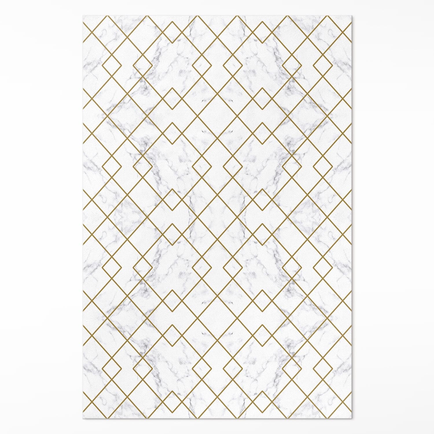 Tapis de sol vinyle cuisine et salon chic motif losanges sur marbre 60x90cm