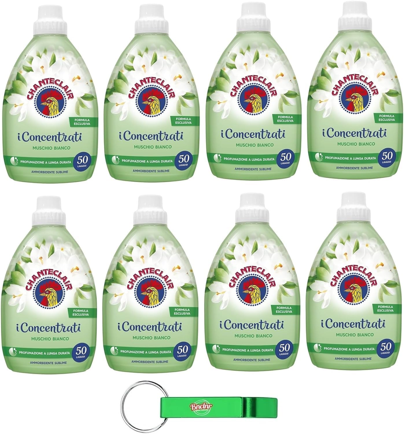 Chanteclair I Concentrati - Suavizante concentrado con aroma a almizcle blanco, para ropa suave y perfumada, 50 lavados 1 L + llavero Beni Culinari gratuito