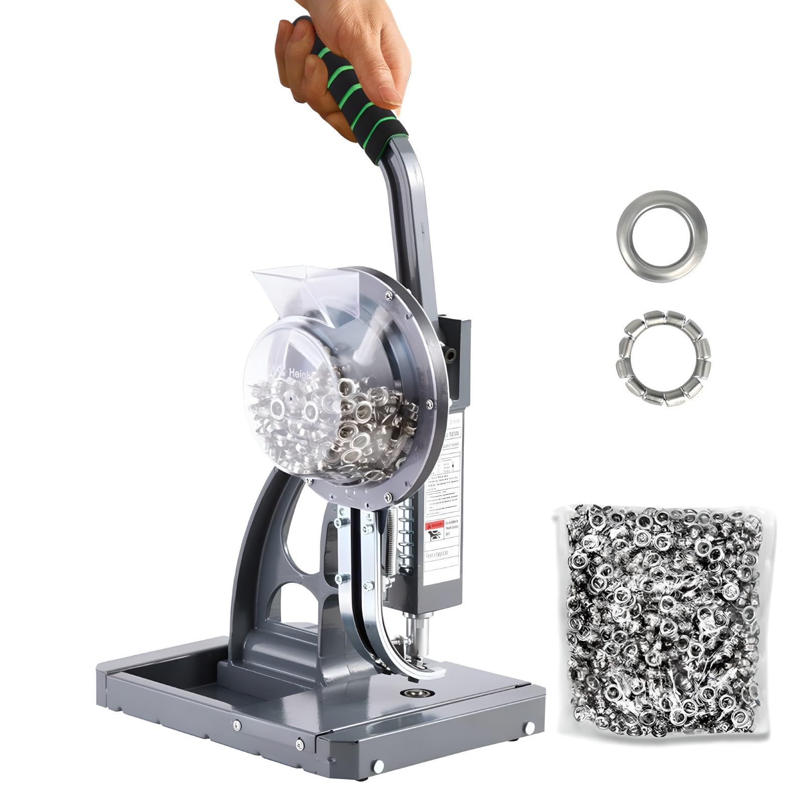 Máquina de ojales para perforar y ajustar ojales metálicos en cubiertas de piscina, pancartas, carteles y toldos, prensa manual semiautomática