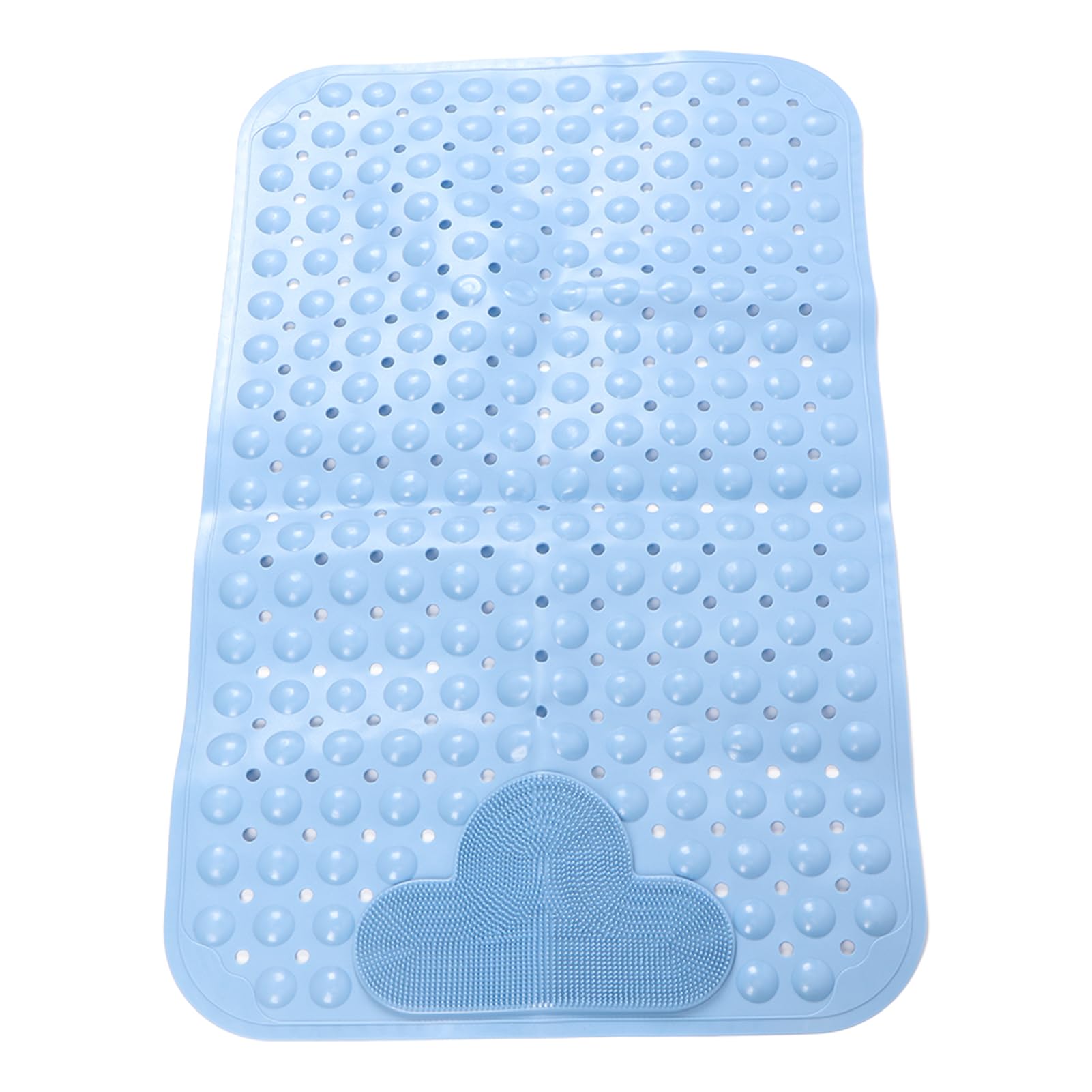 Tapis de bain antidérapant en PVC contre les glissades, modèle bleu épais à ventouse puissante