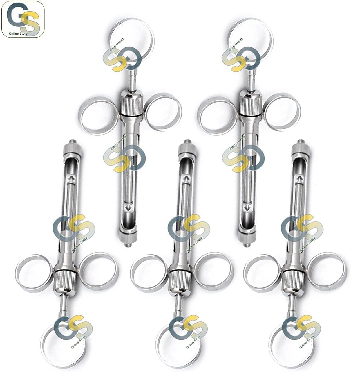 G.S ANESTHETIC Dental Examination SELF ASPIRATING Syringes 1.8 ML Set of 5 New
