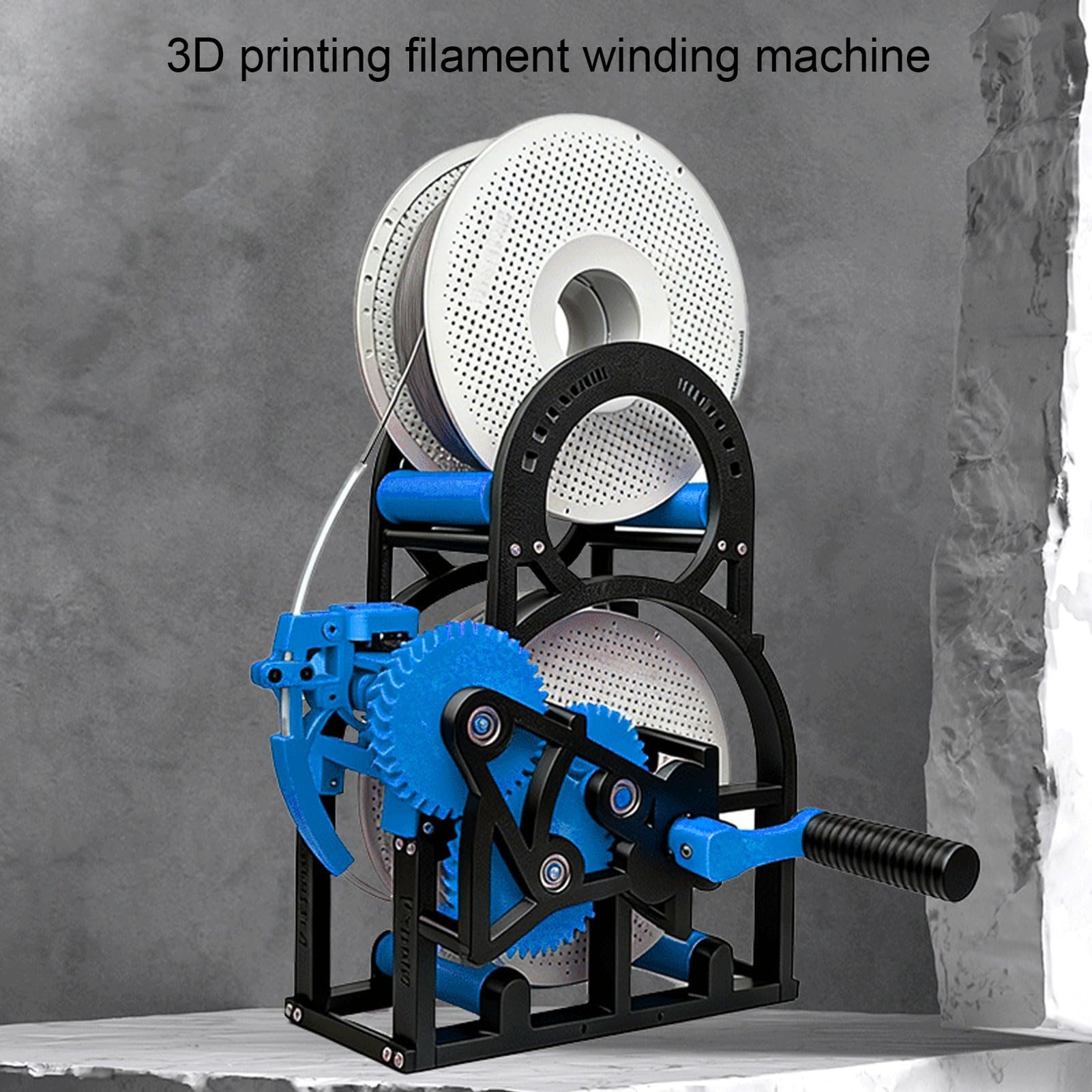 Rebobinador de bobina de doble potencia, envuelve perfectamente filamentos de impresión 3D de 1 kg sin enredos, para PLA/PETG/TPU/ABS