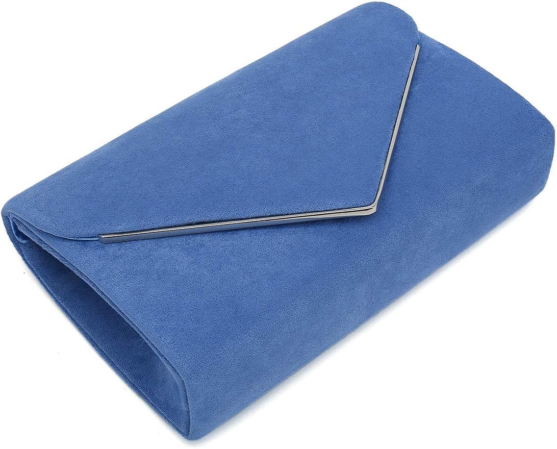 CHARMING TAILOR Faux Suede Clutch Bag Elegant Metal Binding Evening Purse for Wedding/Prom/Black-Tie Events | Faux Suede, Elegant, Metal Binding, for Wedding, for Prom, for Black-Tie Events