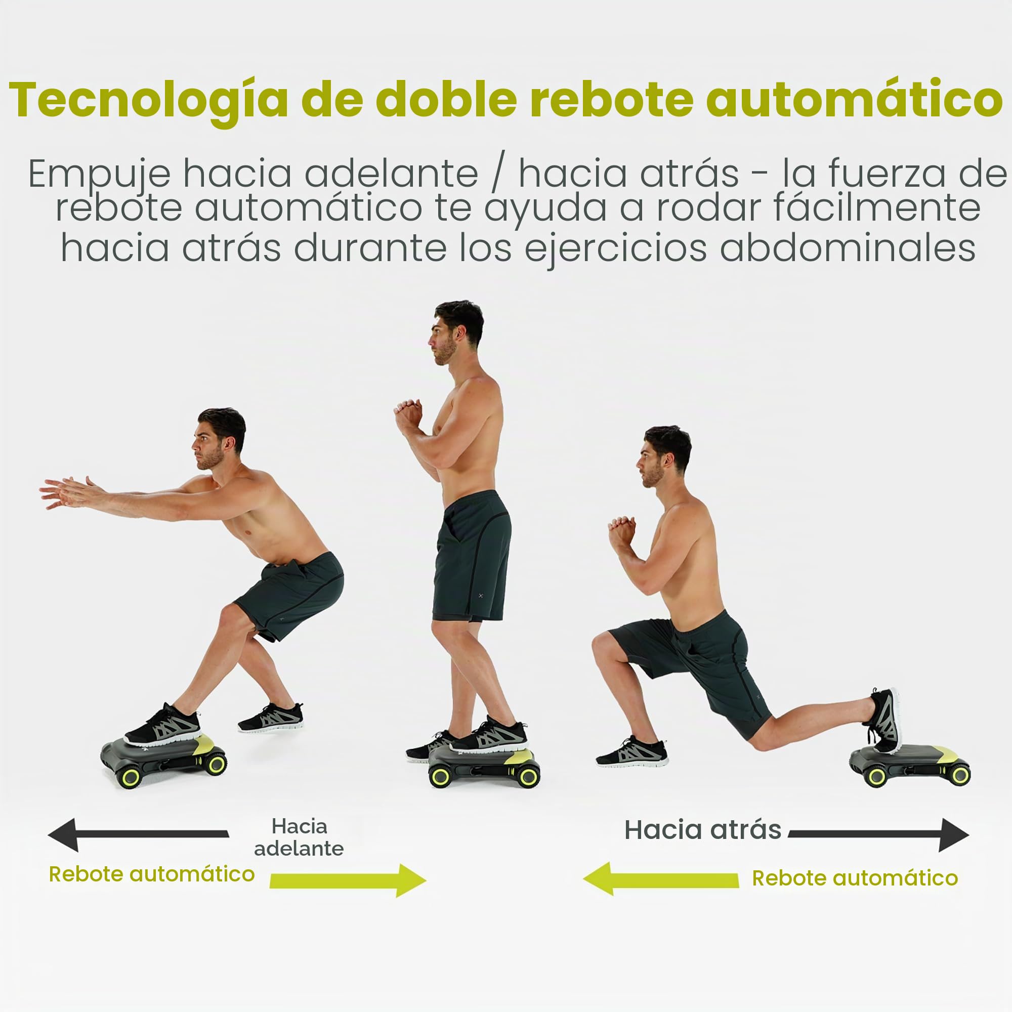 Wonder Core Ajuste deslizante: rodillo para abdominales, máquina de ejercicio, entrenamiento en casa, juegos de fitness, rodillo de rueda abdominal para gimnasio en casa, aplicación de entrenamiento