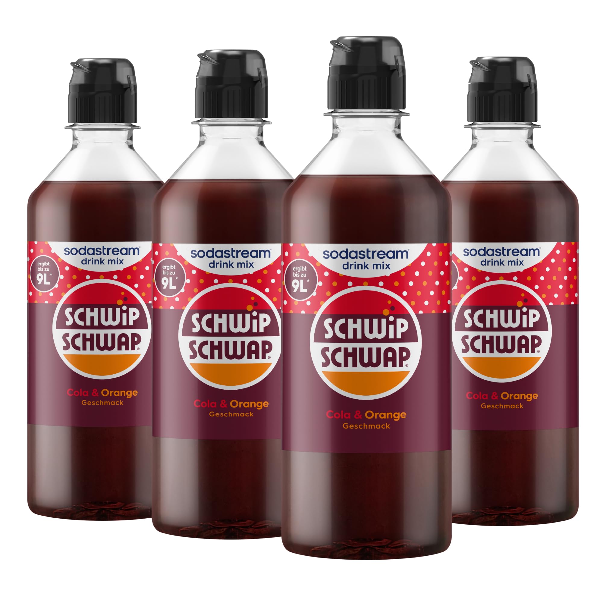 SodaStream drink mix Schwip Schwap · Cola-Orange Getränkesirup für Wassersprudler · 4 x 400ml