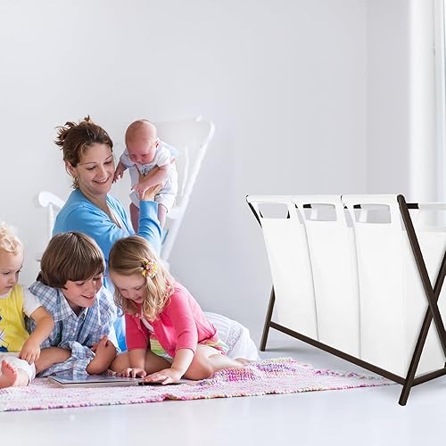 Miniatura 4 de Shinylin 3 piezas de cestas de bebé, bolsas de lavandería colgantes, soporte de moisés para moisés para moisés de bebé para ropa sucia, 11 pulgadas