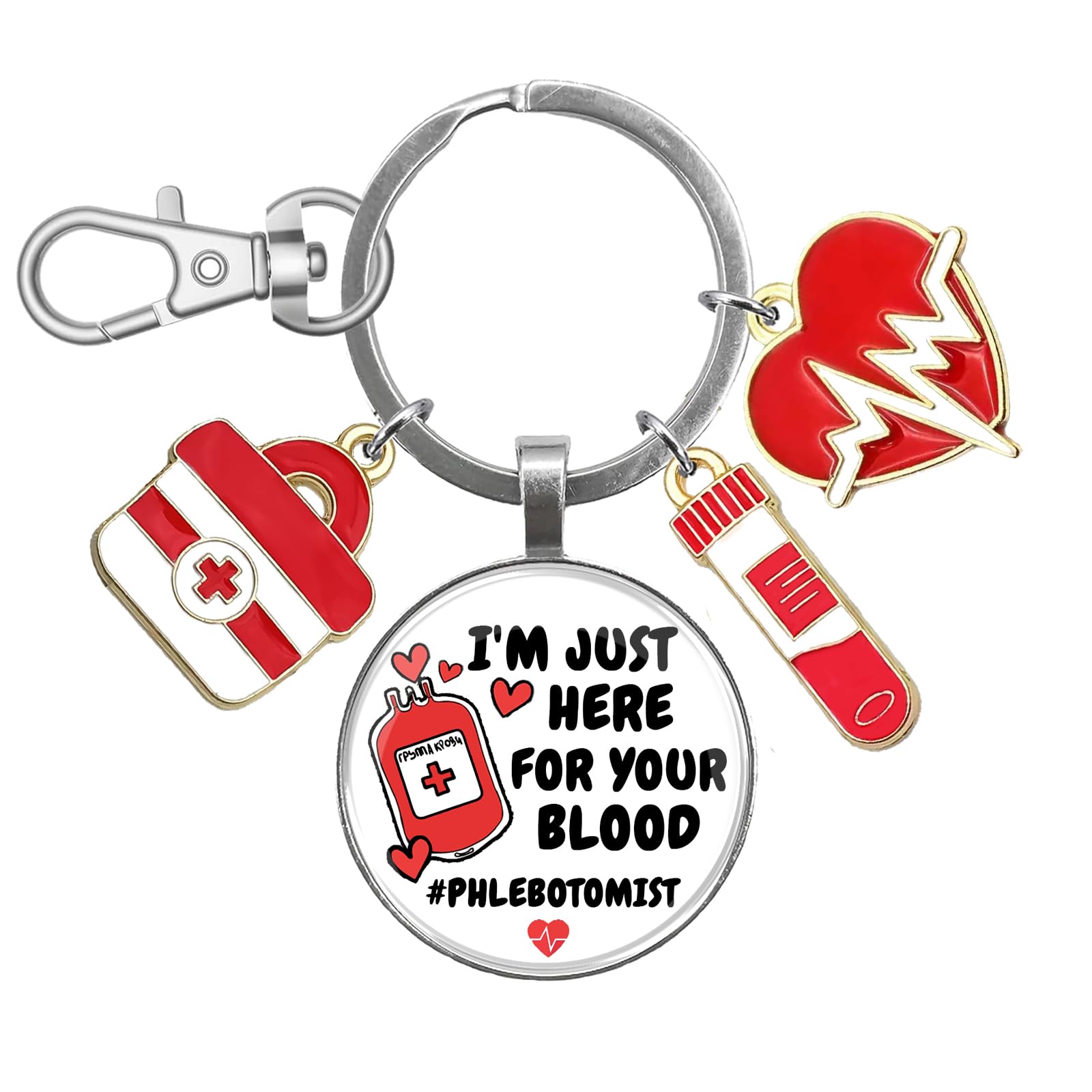 Phlebotomist Gifts Phlebotomy Tech Nurse Keychain Phlebotomist Appreciation Present for Blood Donor Month Medical Lab Tech Christmas Phlebotomy Student Graduation Gift Hematologist RN LPN CNA Keyring