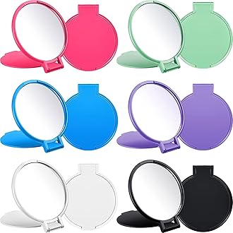 Jetec 18 Pieces Compact Mirrors Bulk Gifts Mini Vintage Pocket Mirrors for Purse Small Portable Folding Round Makeup Stuffs for Travel Daily Use Party Favors Women (Classic Colors)