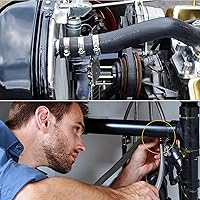 Vista 5 de Juego surtido de 20 abrazaderas de manguera de engranaje helicoidal de acero inoxidable 304 de 1.732-4.252 in de rango ajustable de 2 pulgadas, 3