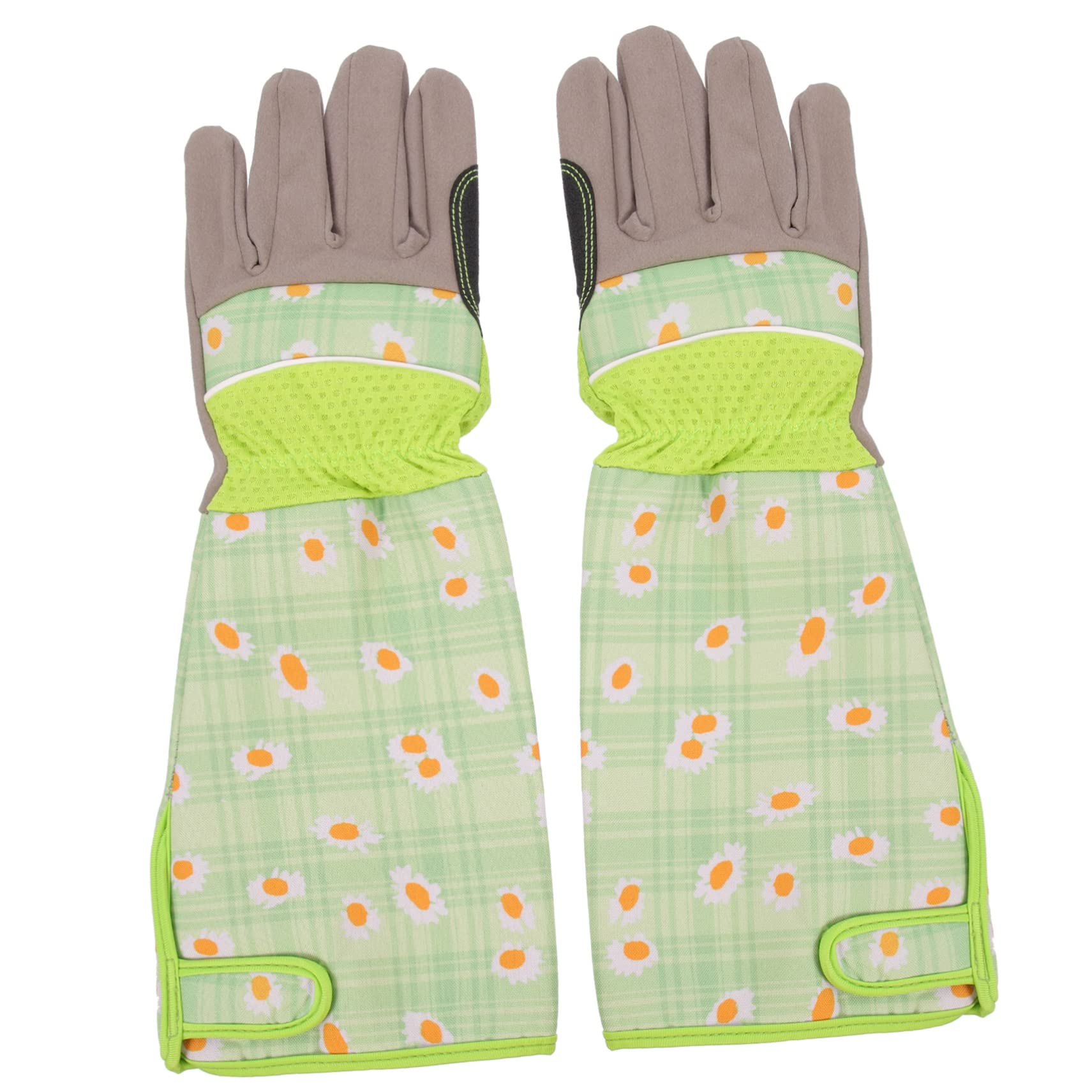 HANABASS Guantes de Jardinería Estampados Largos Protección para Manos, Material de Pu y Tela, Flexibles para Trabajo al Aire Libre y Cuidado del Jardín