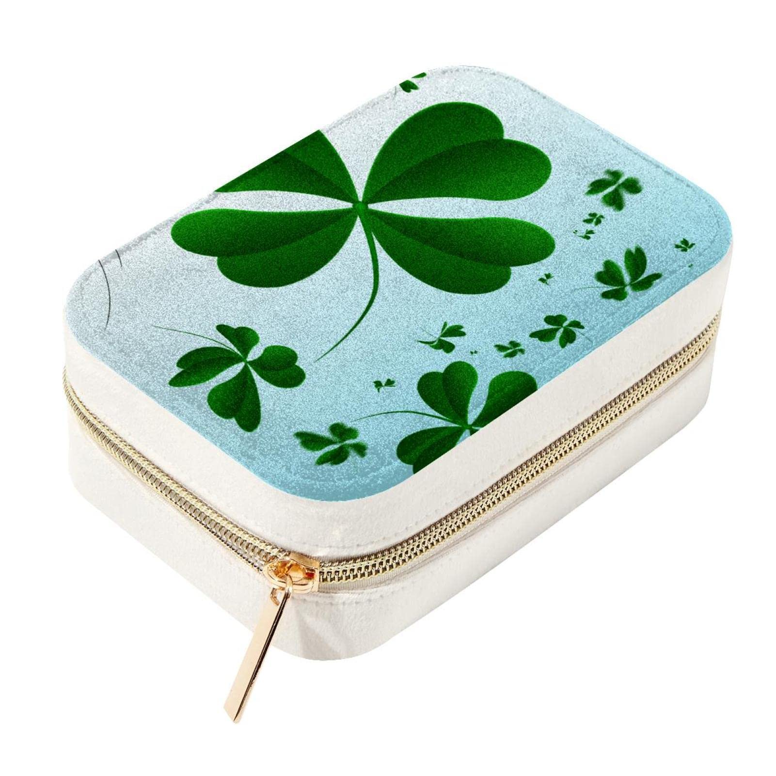 Boîte à bijoux en velours zippée Lucky Clover, le cadeau délicat et utile