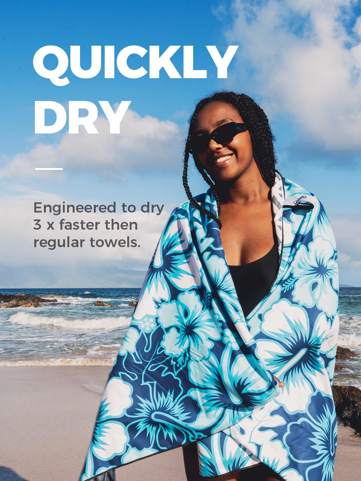 OCOOPA Telo mare microfibra ad asciugatura rapida, extra large, 178 * 80cm, senza sabbia, super leggero, per piscina, campeggio, picnic, yoga, palestra, sport-Ottimo per la festa della mamma