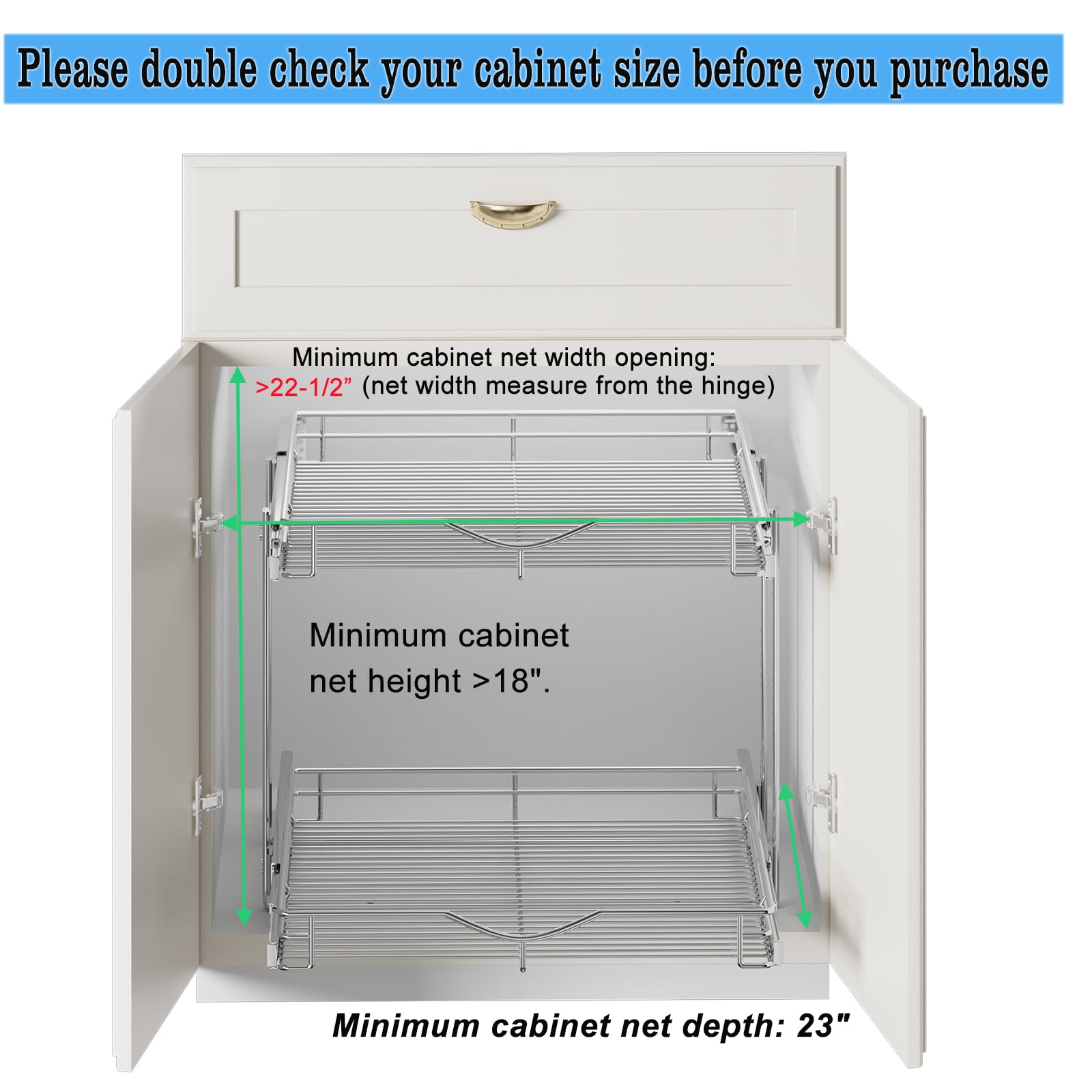 DINDON Organizzatore estraibile per armadio (50,8 cm di larghezza x 53,3 cm di profondità) Cassetto scorrevole in legno resistente sotto lo scaffale dell'armadio, 1 piano