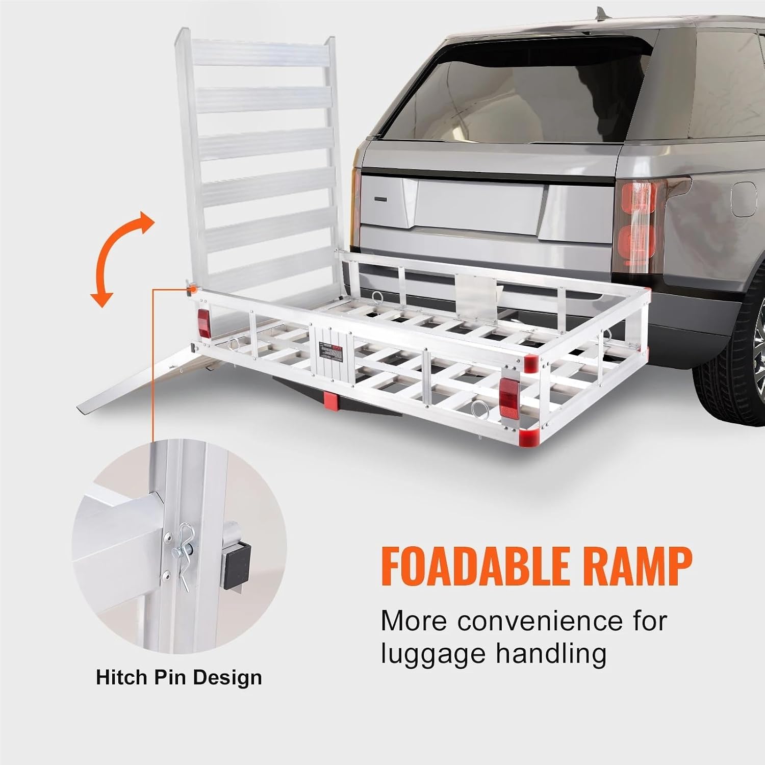 Compatible for Hitch Cargo Carrier, 47/53/60" Aluminum Cargo Basket 400/500lbs for Truck Pickup(47x28x6 in)