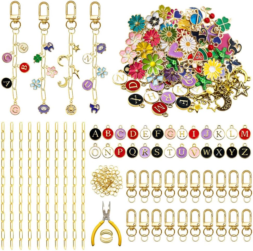 pldnhzua Valentines Lip Gloss Keychain Making Kit Charm Kit and Lip Gloss Charms DIY Craft Supplies for Teens and Craft Lovers, Perfect for Gifting, Personalization, and Creative Projects