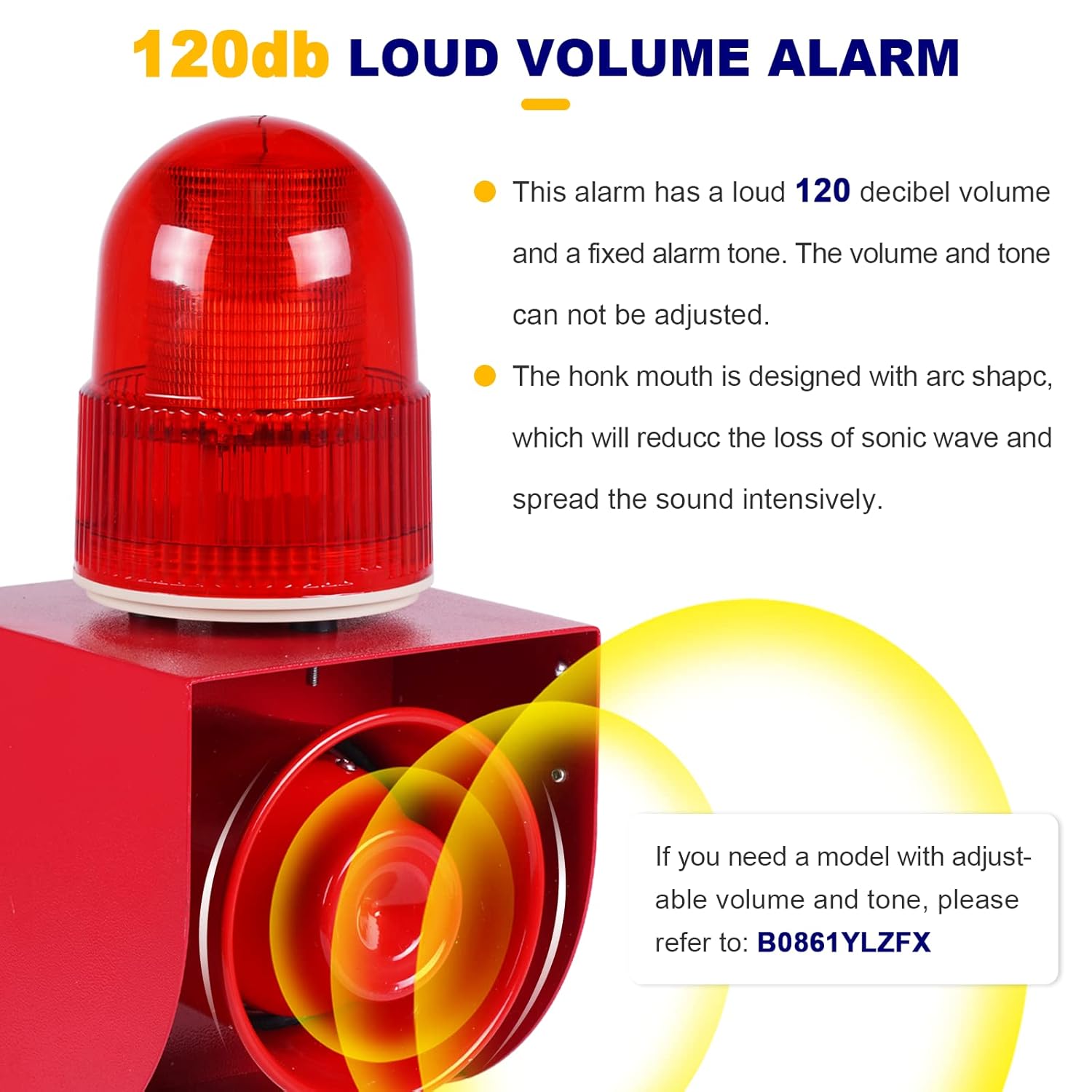 Buy Industrial Siren Alarm Horn Strobe Loud Flashing Alarm Siren AC110V