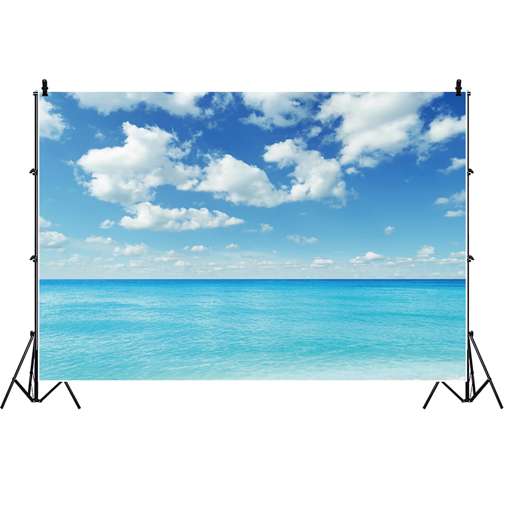 4,6 x 3 m nadmorski tło niebieskie niebo białe chmury scena niebieskie morze lato wakacje fotografia tło hawaje morze plaża winylowe tło dla dzieci dorosłych portrety podróż wakacje baner