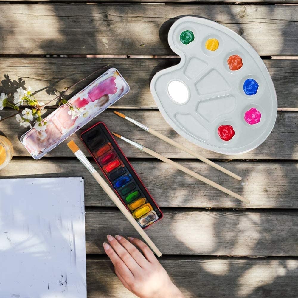 12 Stuks Verf Lade Paletten Plastic Ronde Pallets Voor Kinderen Volwassen Student Om Te Schilderen Knutsel Diy Of Hebben Een Verjaardag Schilderij Partij