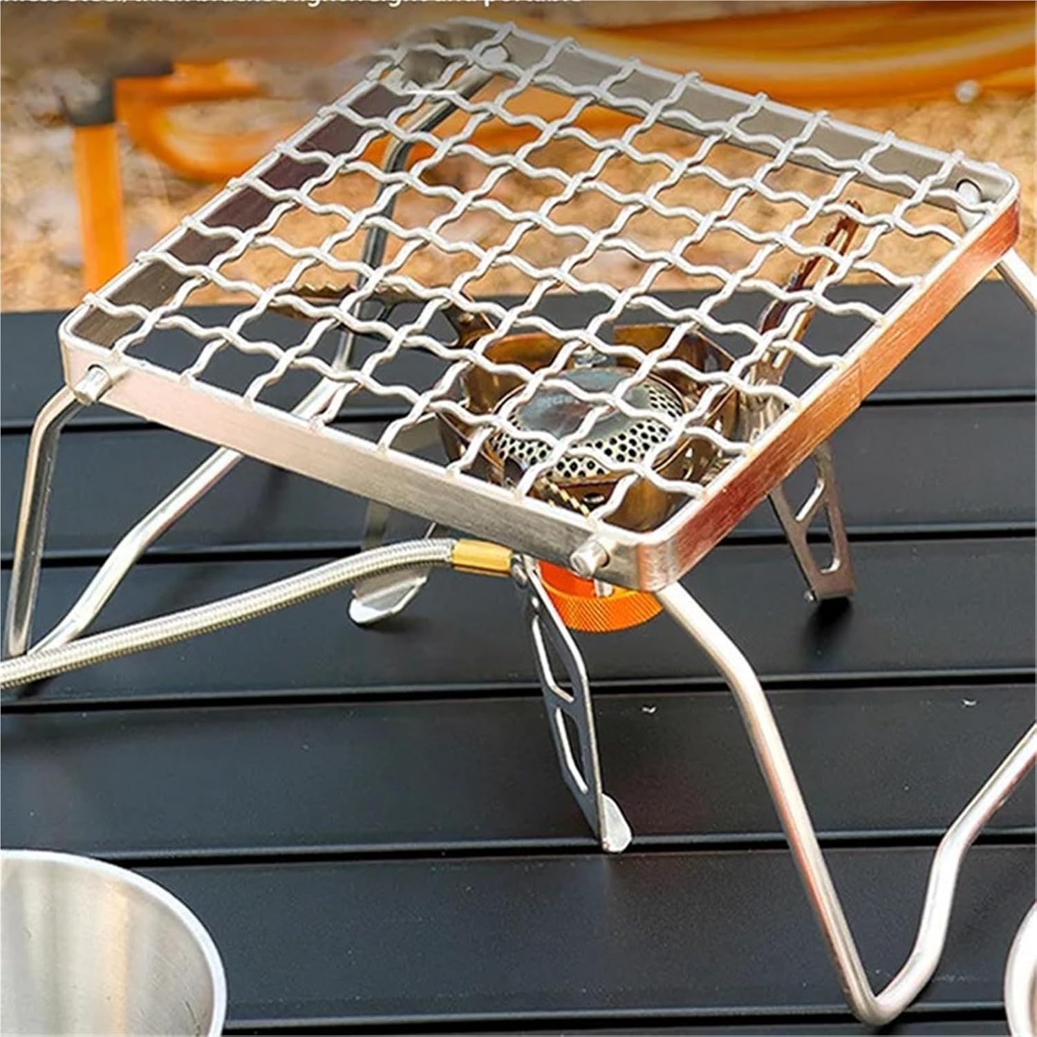 Compatible For Outdoor Stainless Steel Camping Grill Portable Foldable Mini Rack Burner Stove Stand
