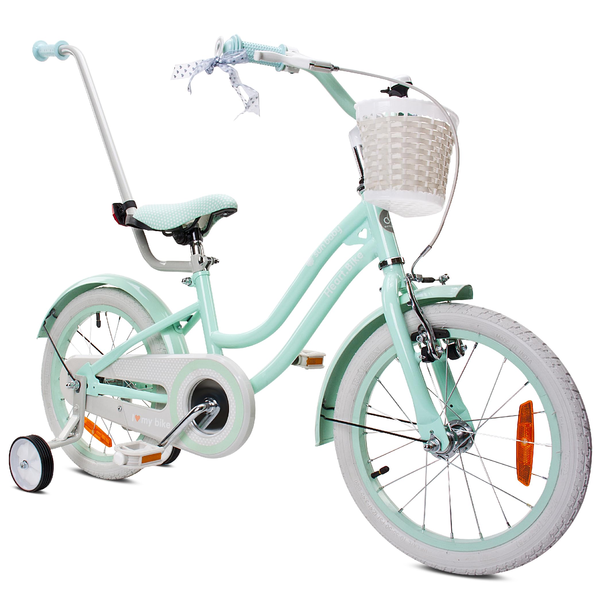 sun baby Bicicleta para niñas Heart Bike, tamaño de Rueda 12 14 16 Pulgadas, con Barra de Empuje Desmontable, Bicicleta Infantil para niñas de 2 a 6 años — view 30
