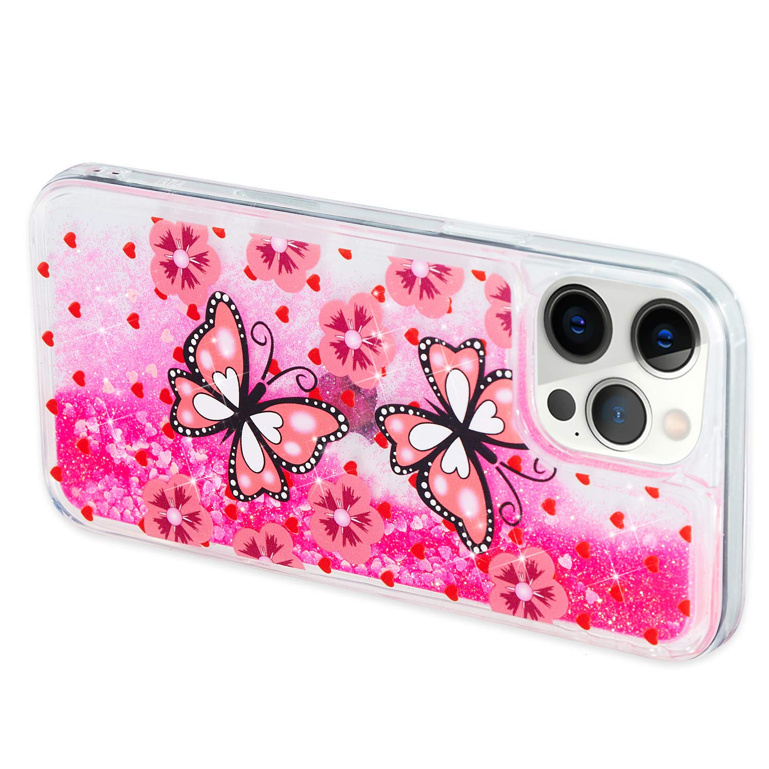 XWCG Cover Glitter per iPhone 12 12 PRO 12 PRO Max Custodia Protettiva Anti Graffio Antiurti Anti Impronta Digitale TPU Silicone Protettivo Morbido Brillantini Case,Rosa,12
