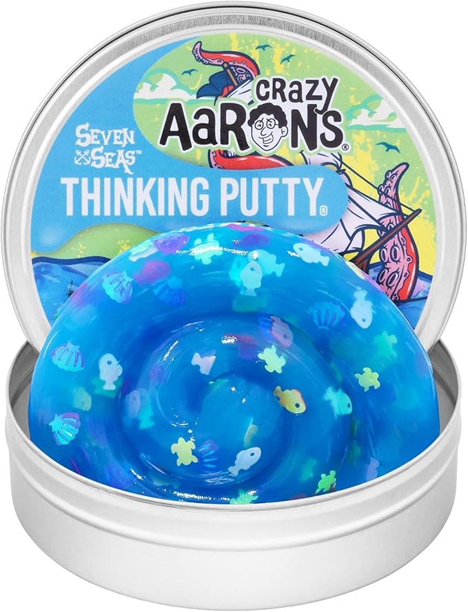 Crazy Aaron"s Thinking Putty® - Seven Seas - Ocean Blue Sensory Putty for Kids and Grown ups in a 4